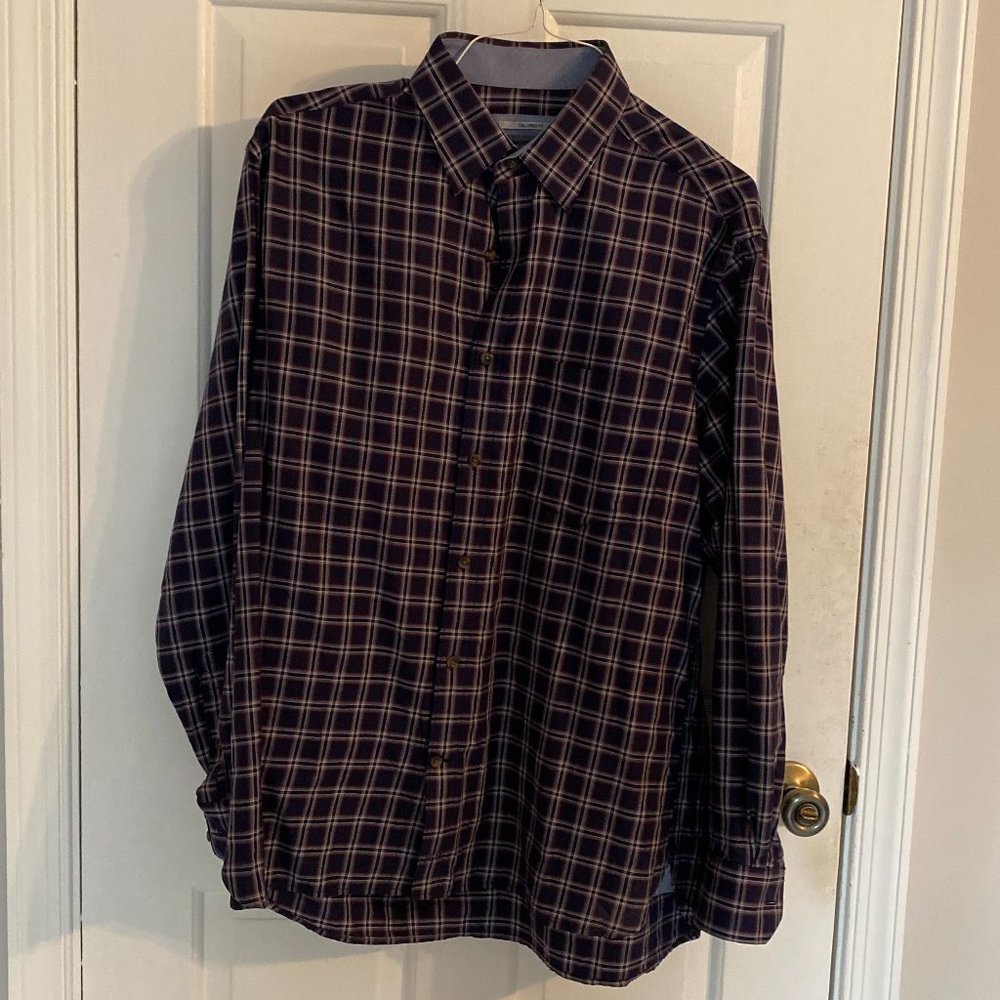 Johnston & Murphy Plaid Dress Shirt